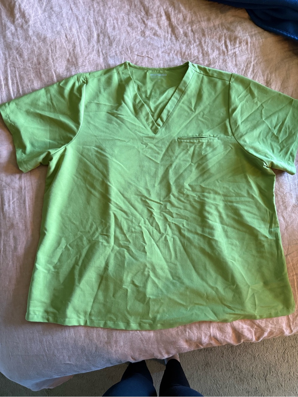 Light Green V-Neck Scrub Top/Pants